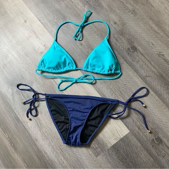 VENUS Bikini Set Blue Swimsuit Adjustable 34D Top 6 Bottom - Picture 2 of 11